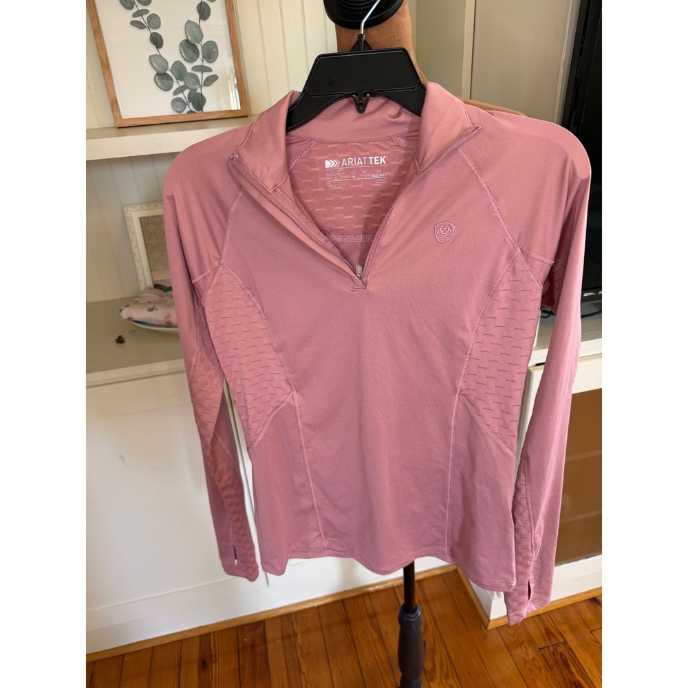 Ariat Lowell 2.0 1/4 Zip Baselayer Mauve Pink Long Sleeve Top 10041210 Small